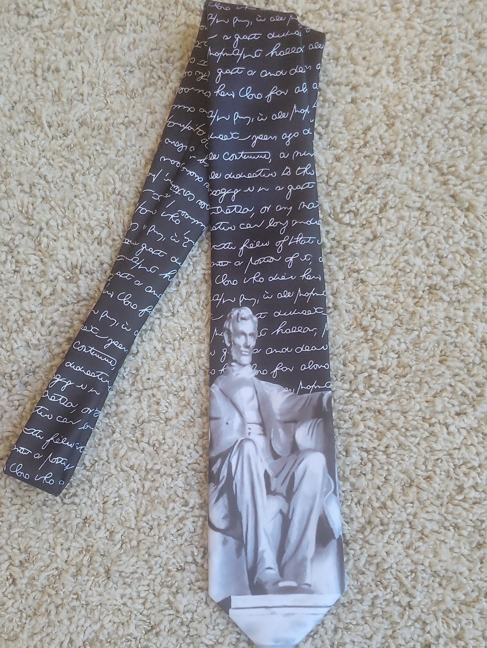 Lincoln Black, Gray, White Patriotic Tie By Danggi Man